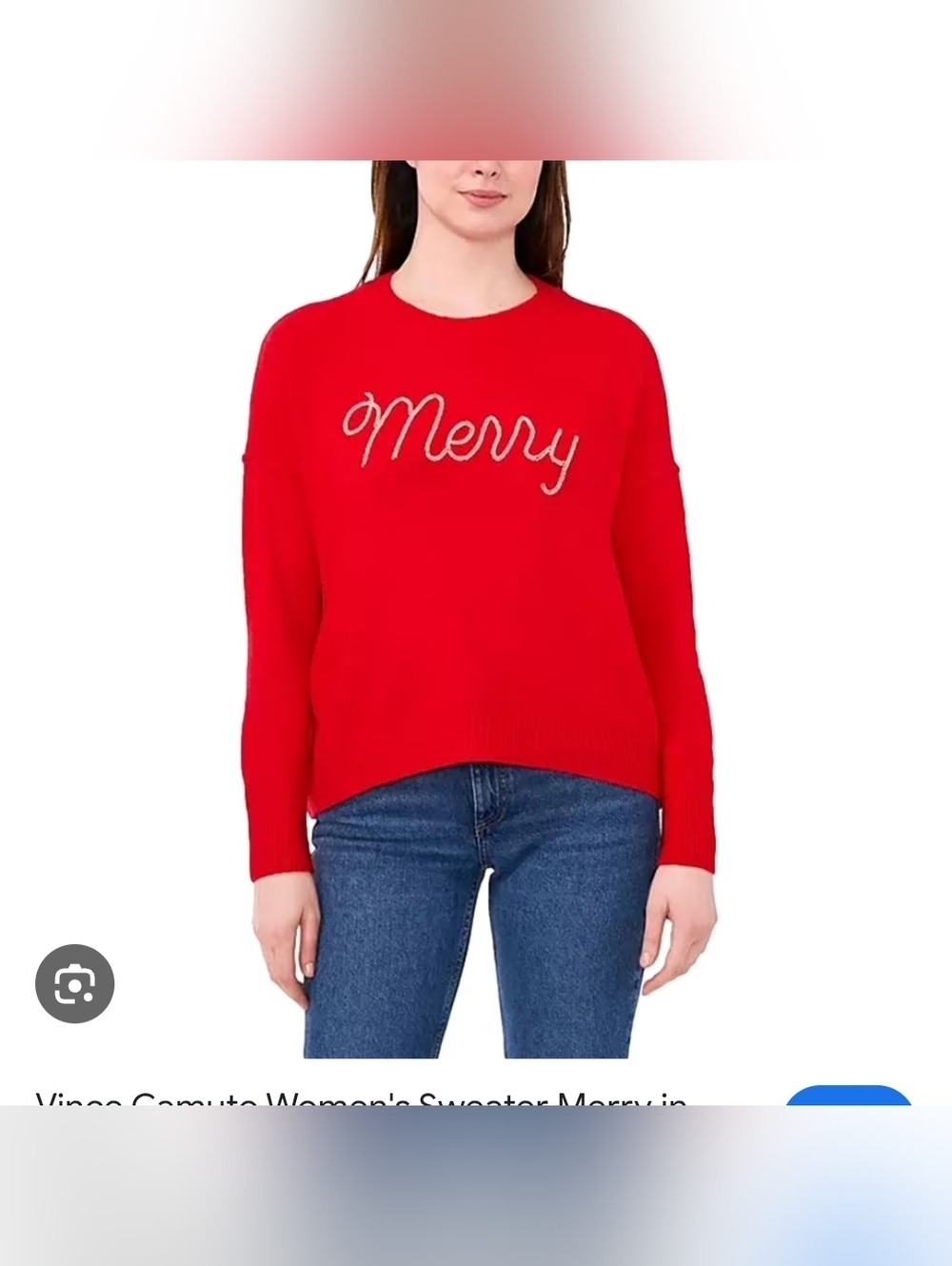 Red 'Merry' Crewneck Sweater - Classic Holiday Knit